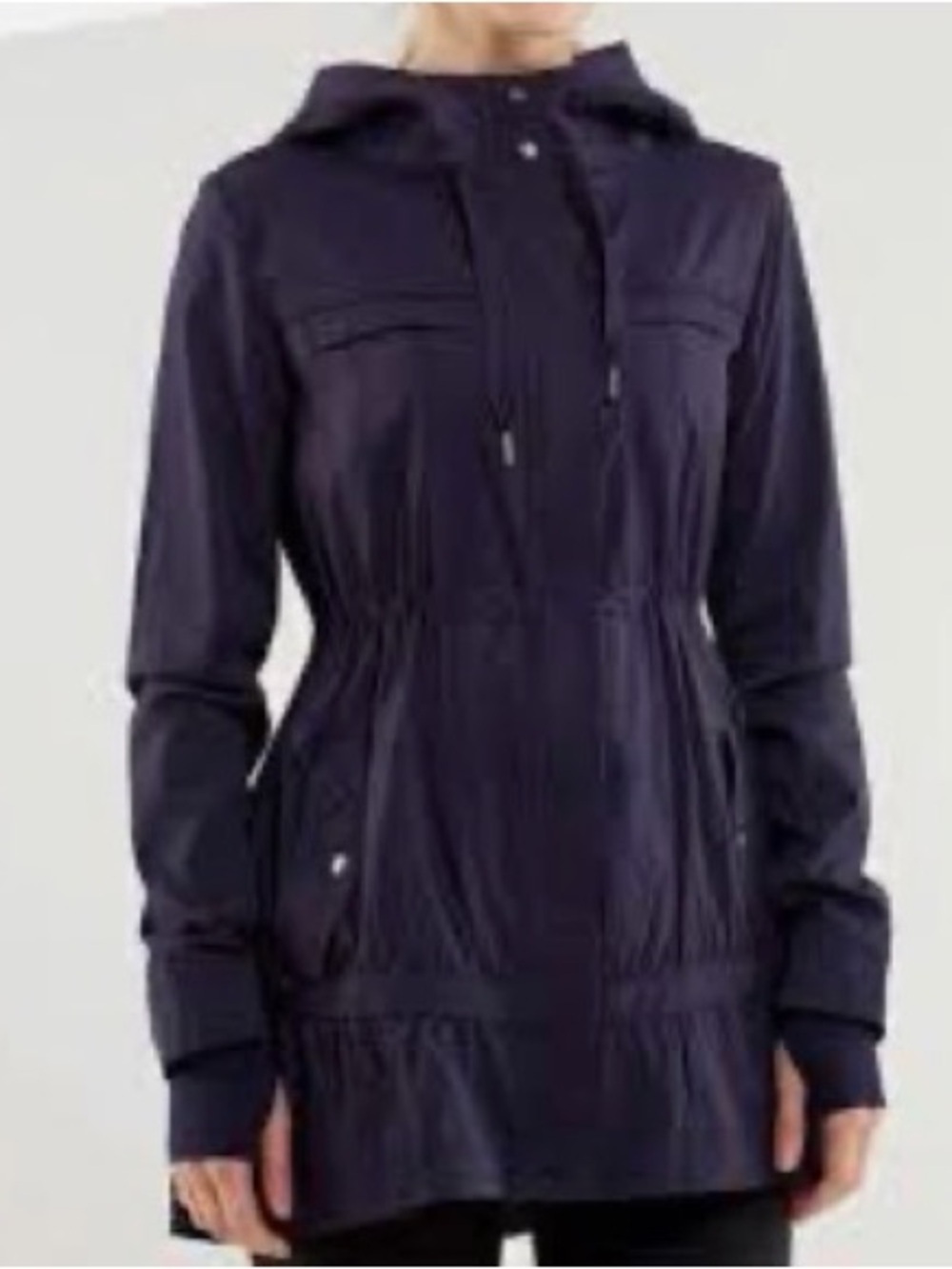 lululemon athletica Navy Hooded Trench Coat